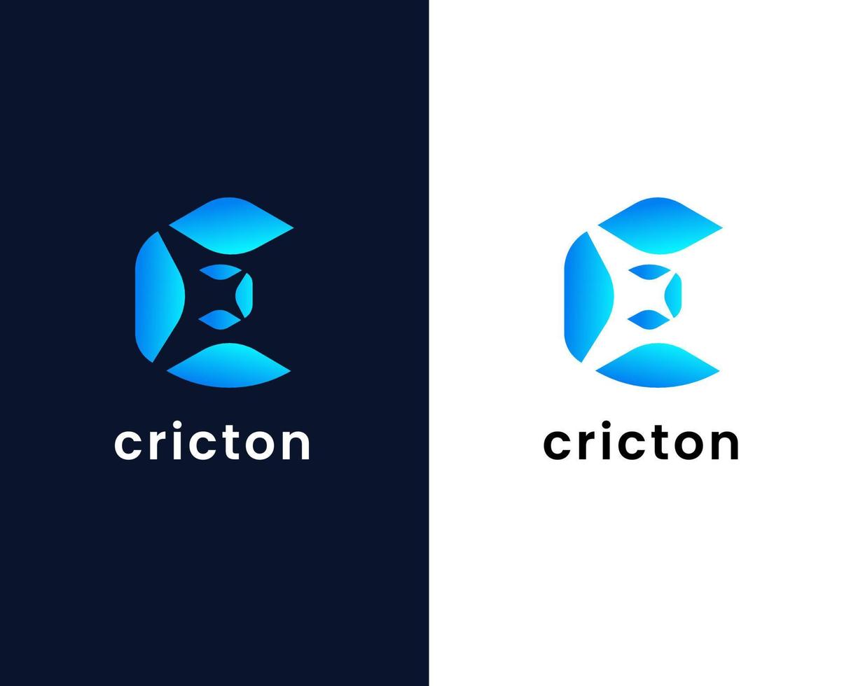 plantilla de diseño de logotipo moderno letra c vector