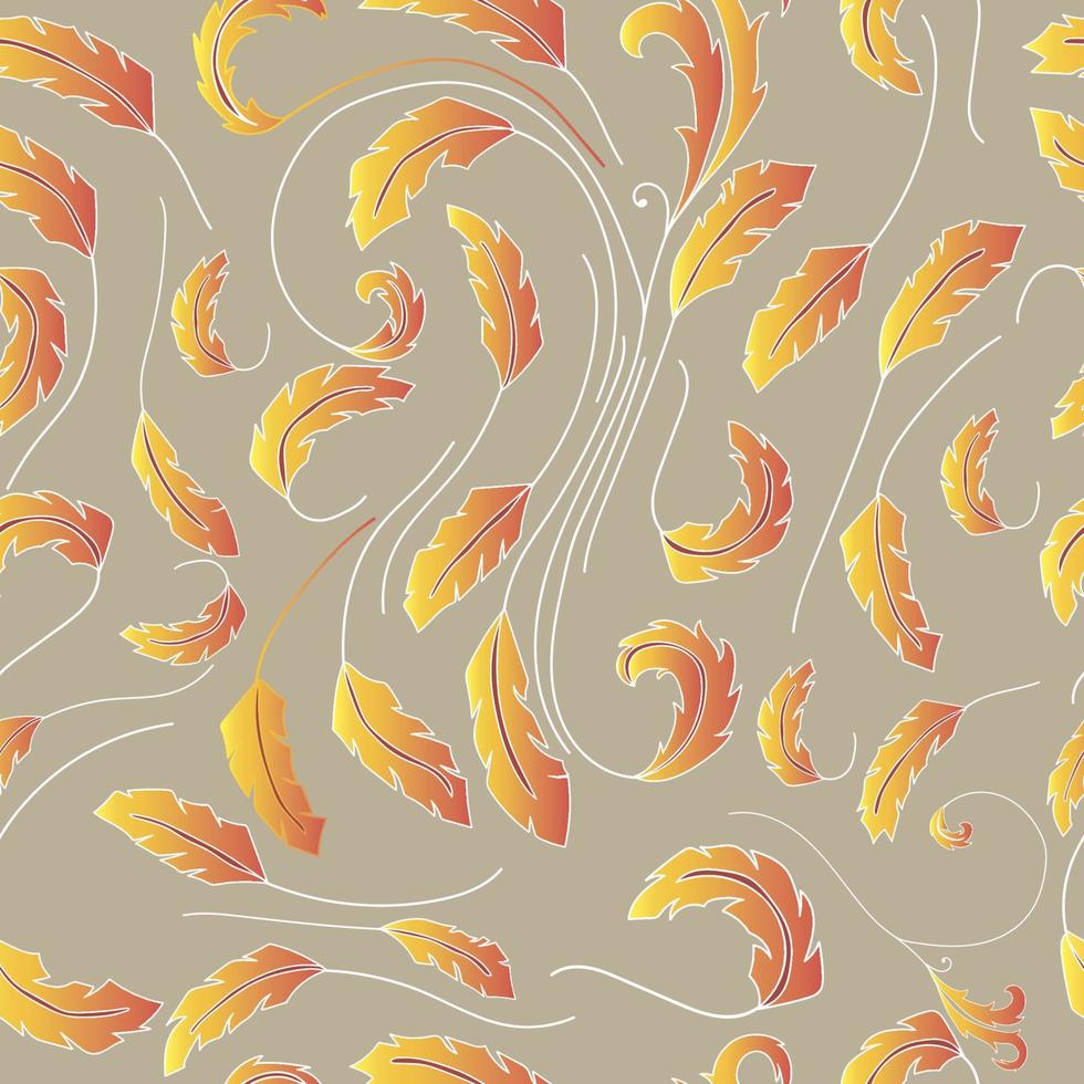 Seamless background with feather pattern vector