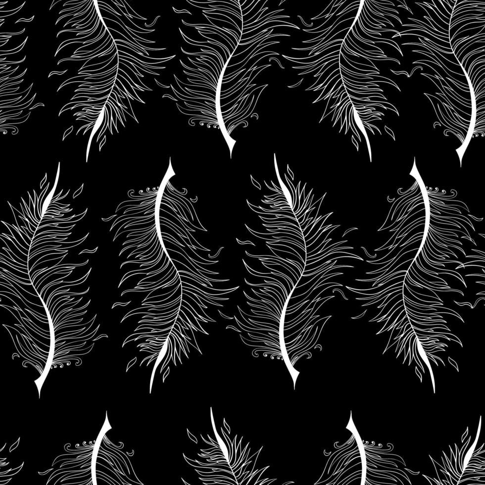 Seamless background with feather pattern vector