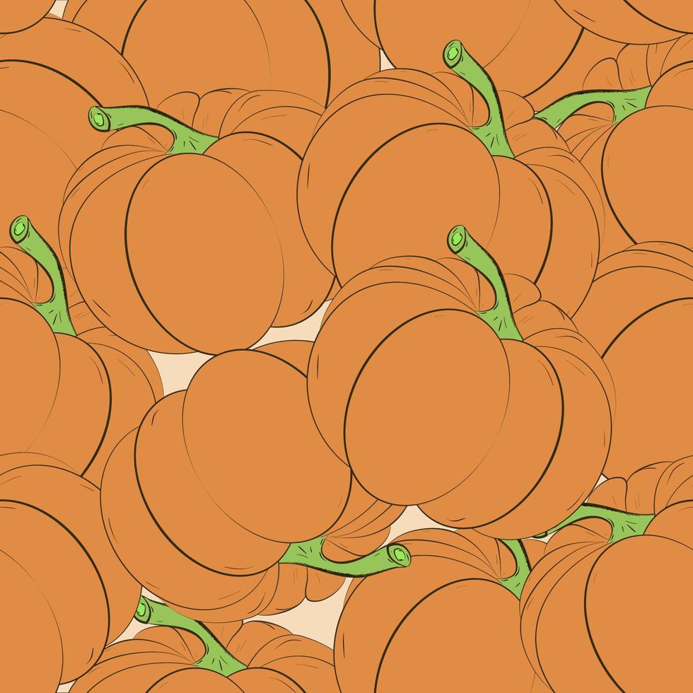 Seamless background with pumpkins vector