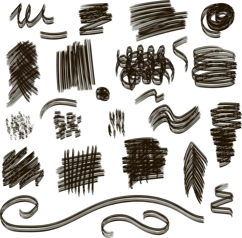 Ink set outline vector