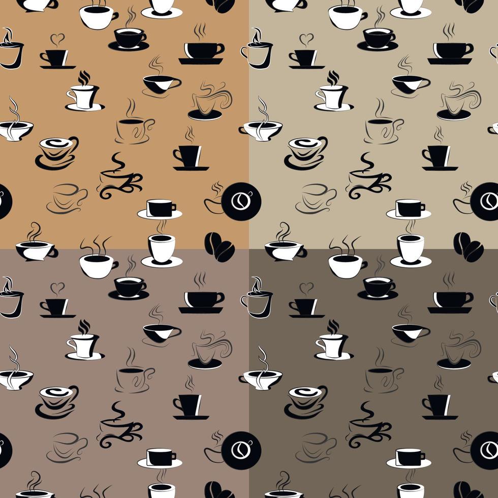 fondo transparente con patrón de café vector