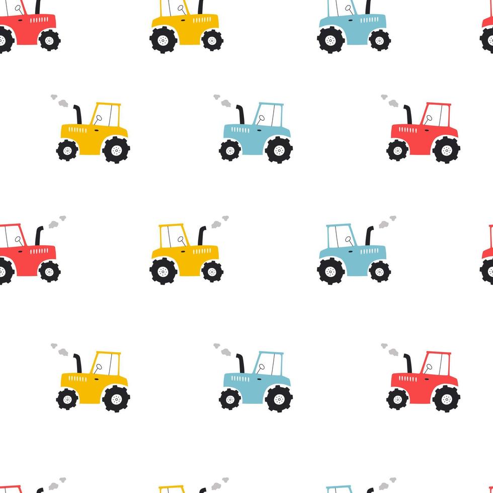 Seamless pattern with building equipment. Kids print. Vector hand drawn illustration.