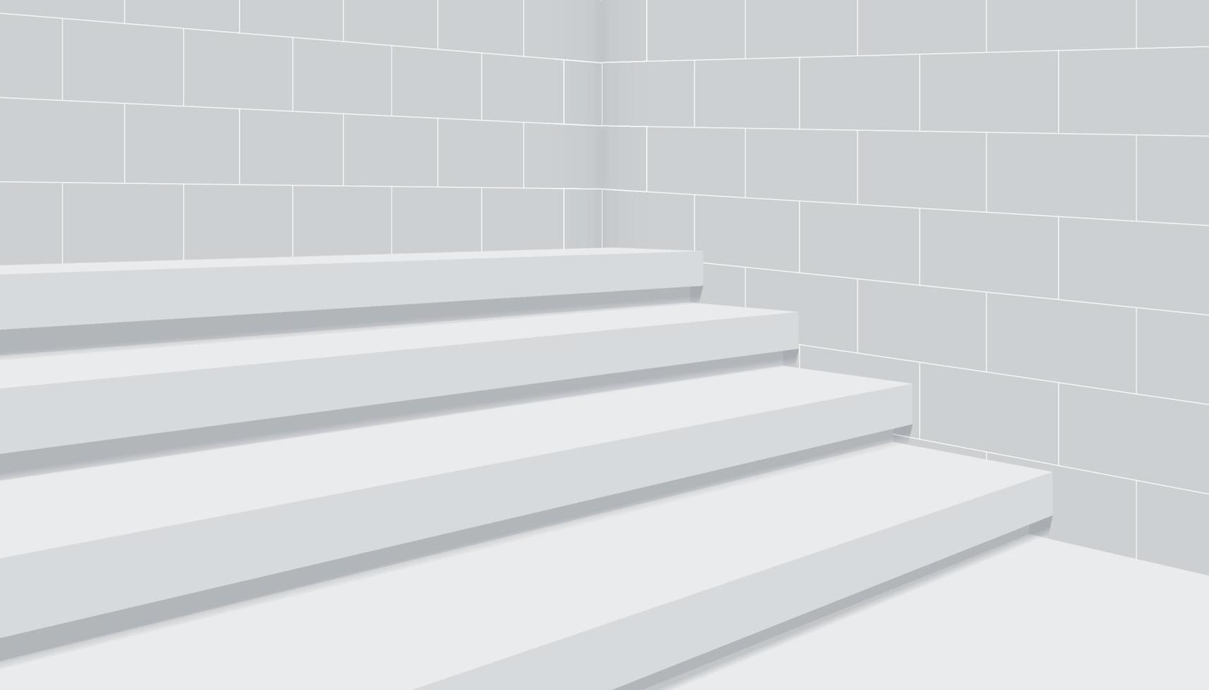 3d stairs white background vector