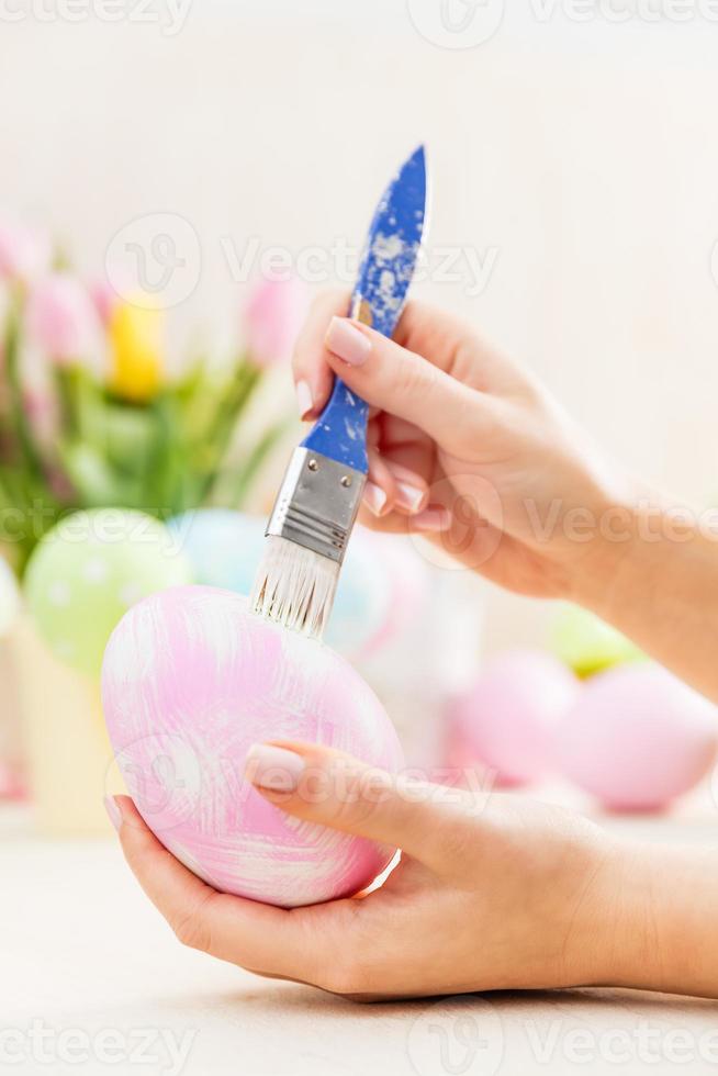 Easter egg decorating in an atelier. photo