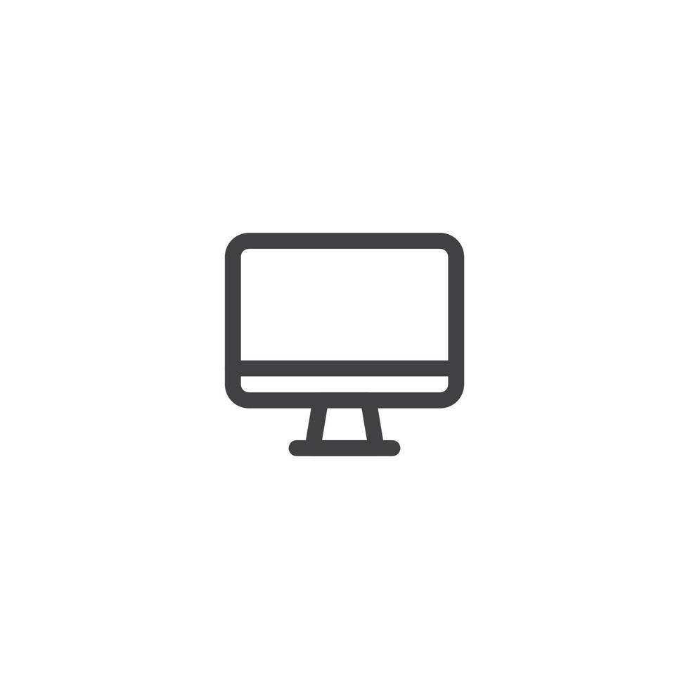 icono de línea de monitor. signo de estilo lineal para concepto móvil y diseño web. icono de vector de contorno de monitor. símbolo, ilustración de logotipo. gráficos vectoriales