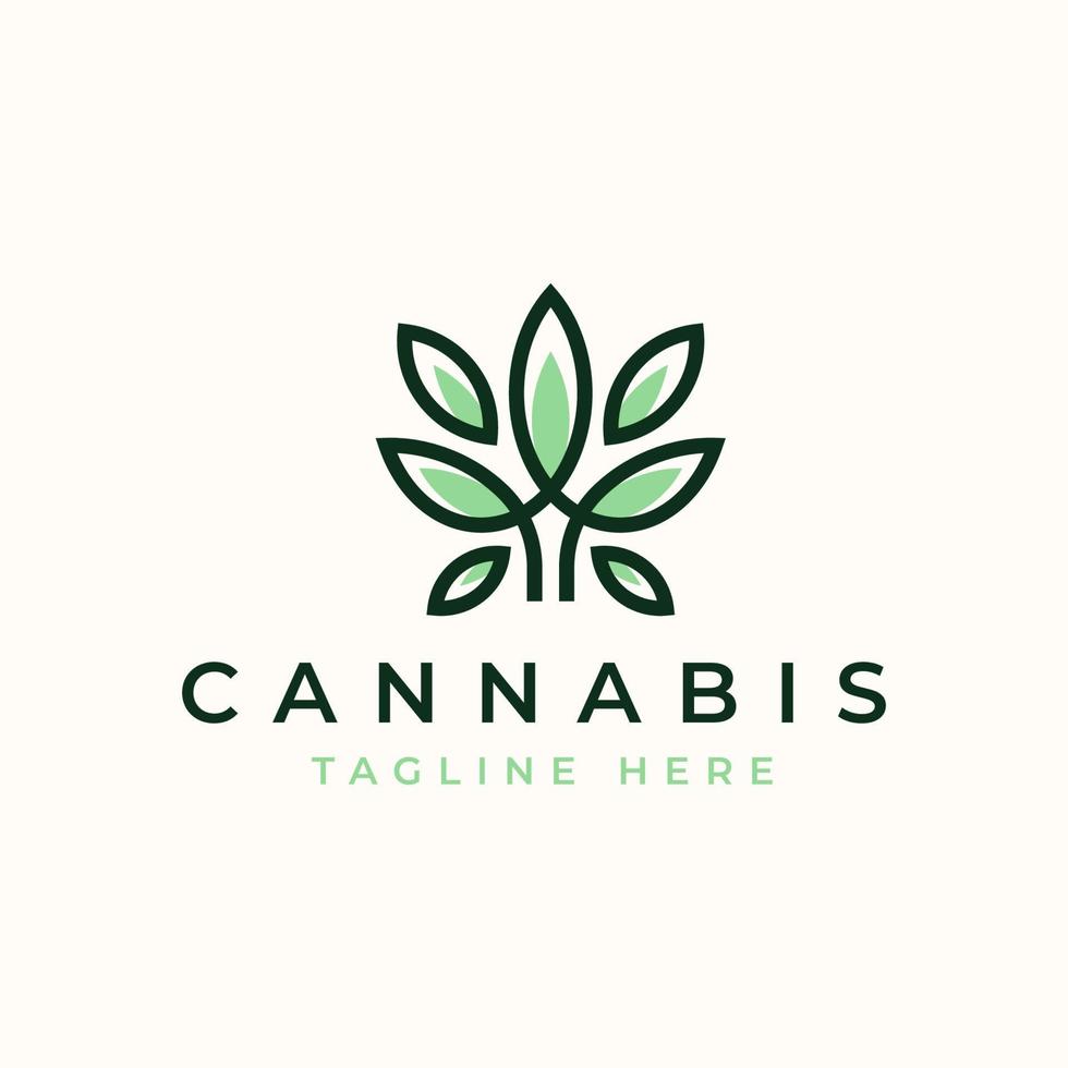 Cannabis Leaf Logo Template. Vector Illustration