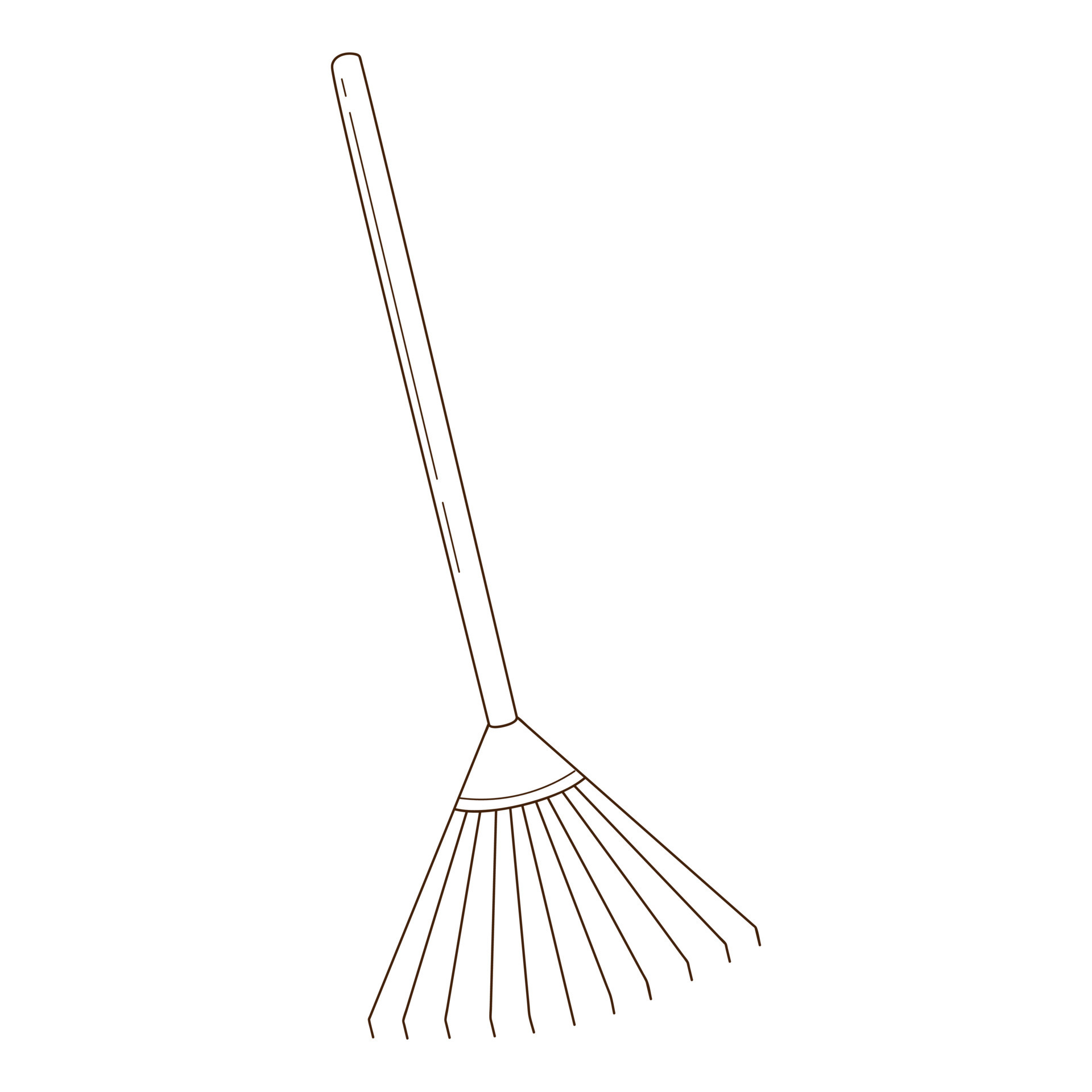 Rake for loosening the ground and collecting leaves. Garden tools, a ...