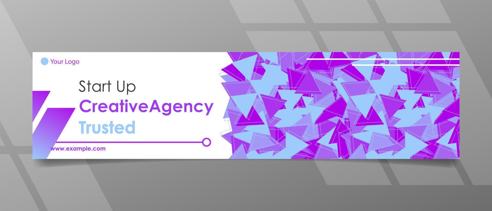 plantilla de banner de patrones de triángulo de agencia creativa vector