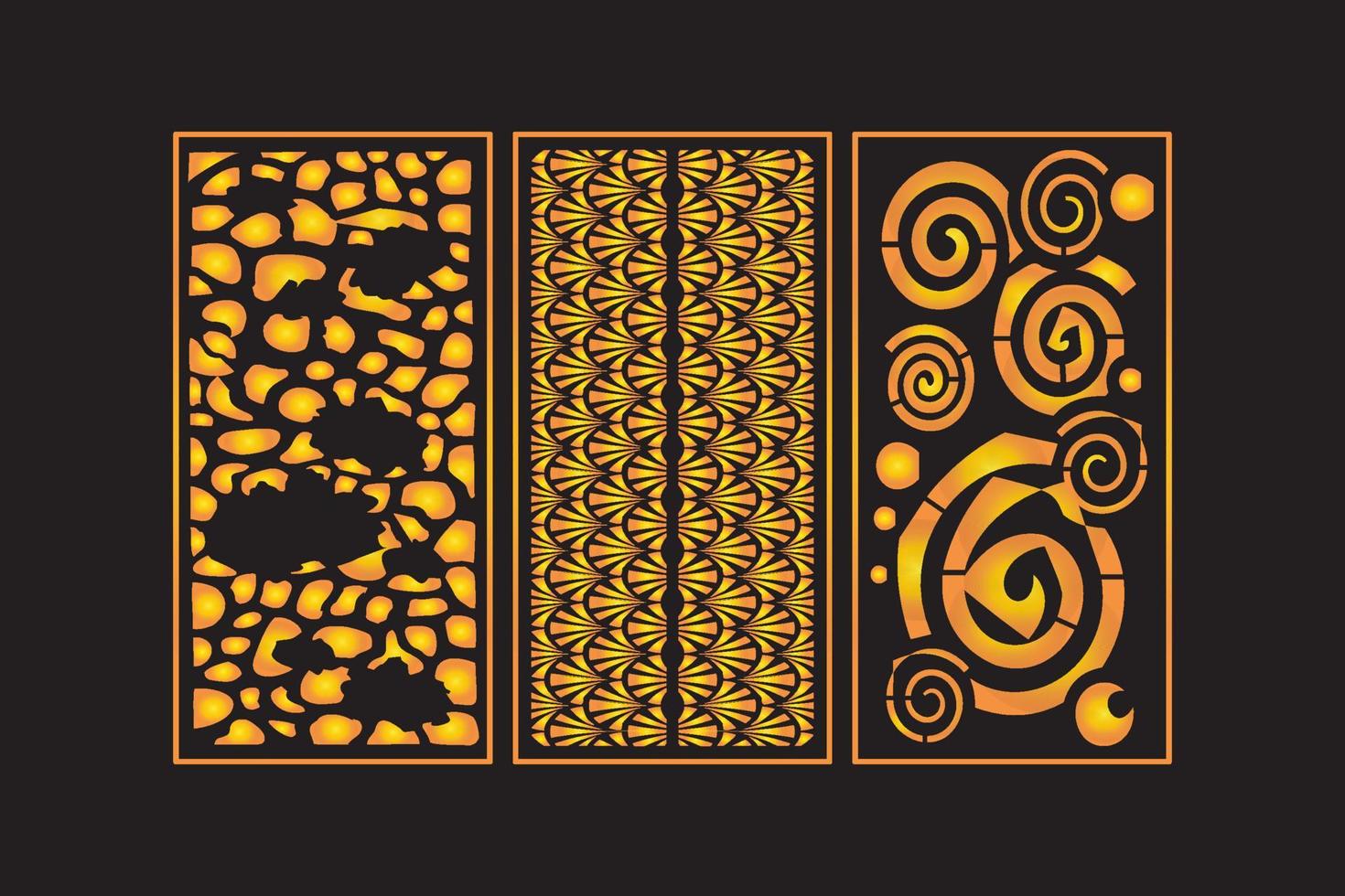 Decorative Die Cut Floral Seamless Abstract Pattern Laser Cut Panels Gold Template vector