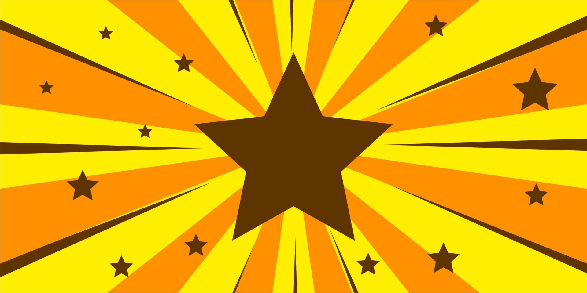 Comic yellow background with star vector