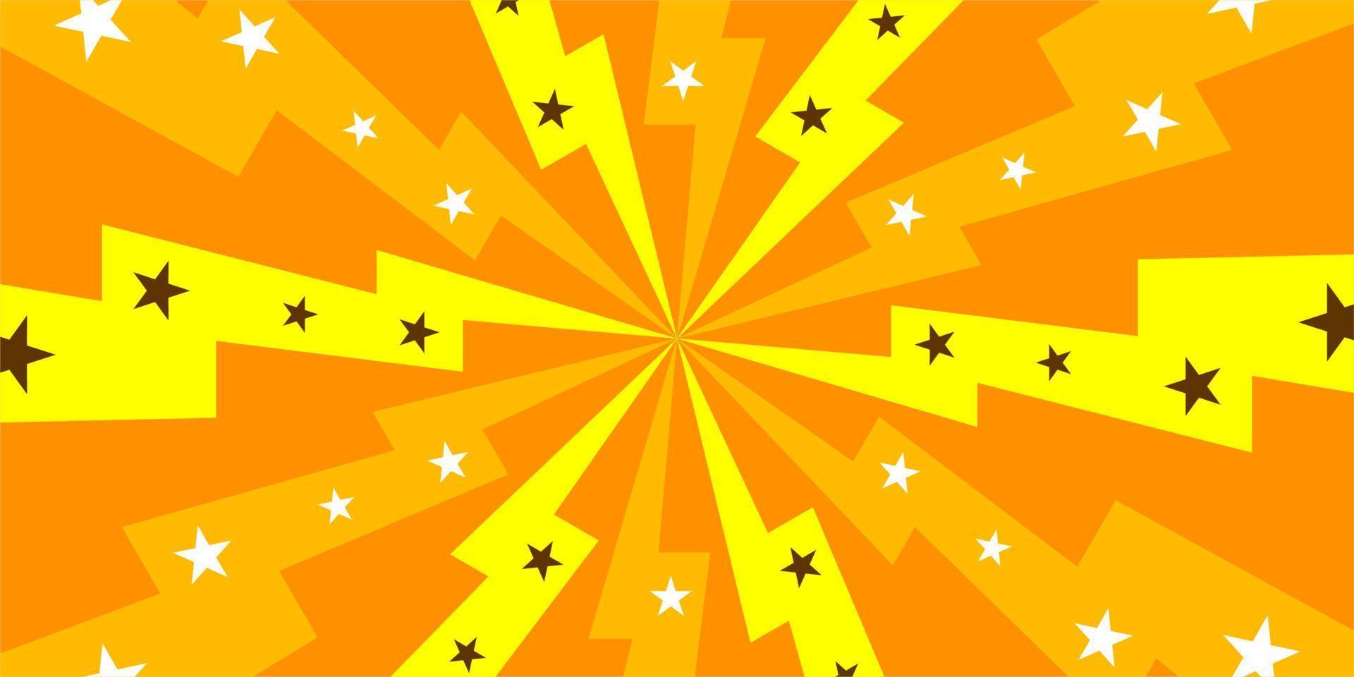 Yellow comic background with star and thunder vector