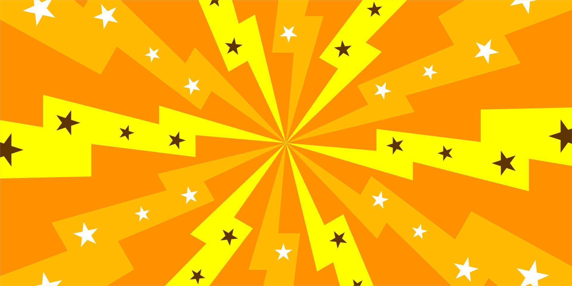 Yellow comic background with star and thunder vector