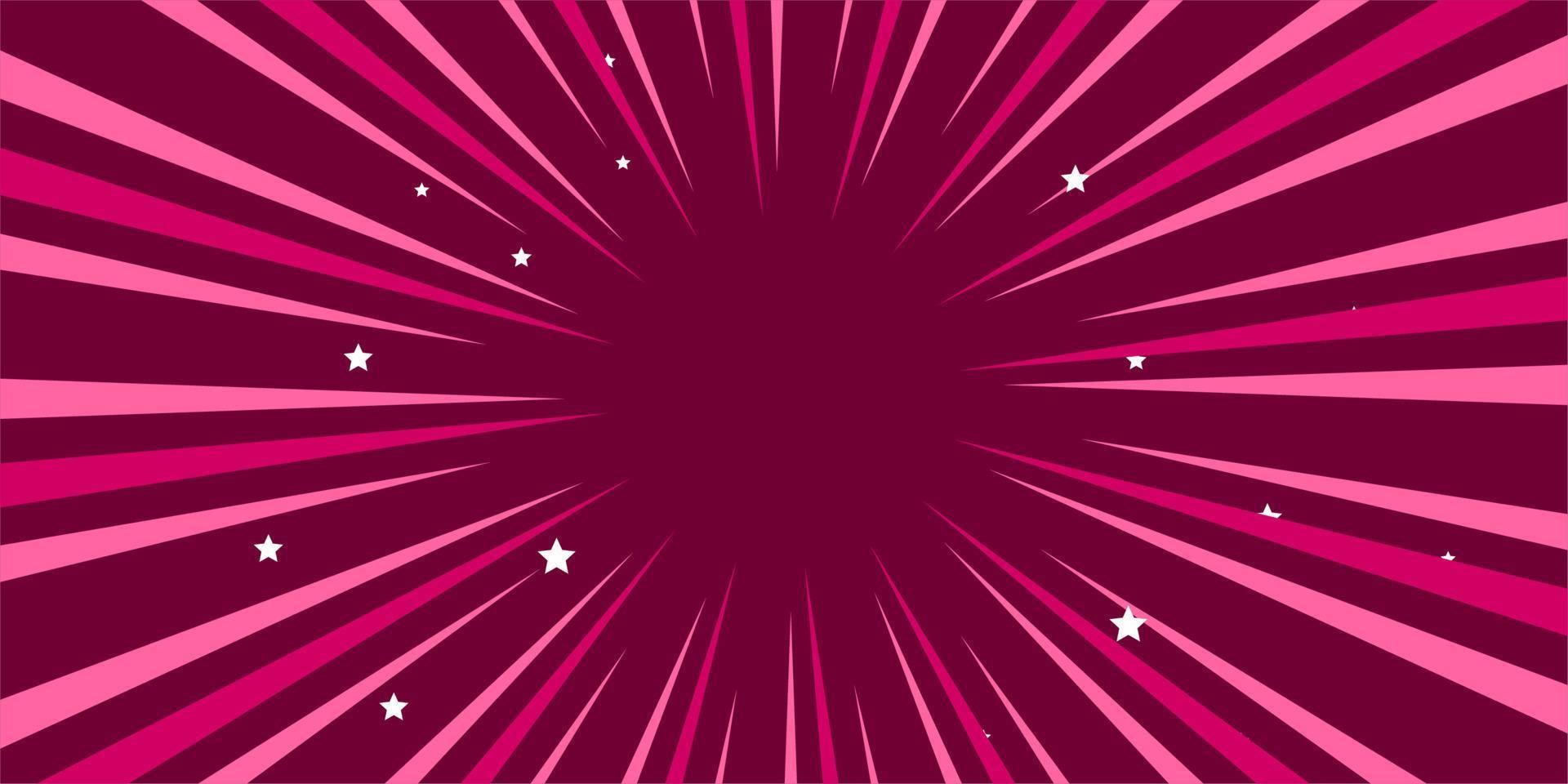 Comic pink background with star vector