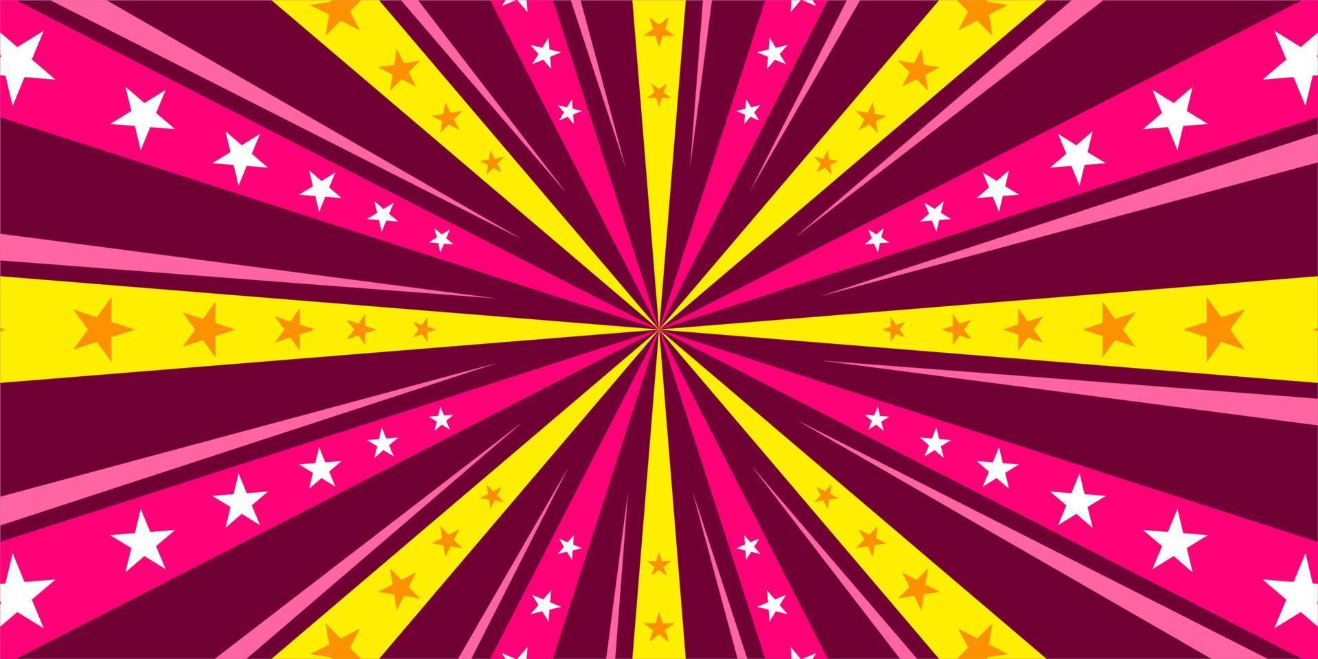 Comic pink background with star vector