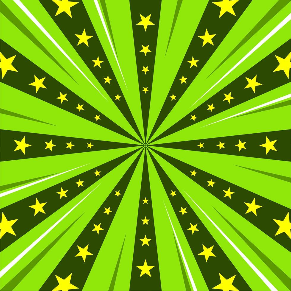 fondo verde cómico con estrella vector