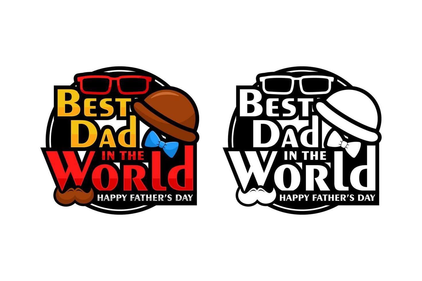 Best dad in the world happy fathers day vector design logo