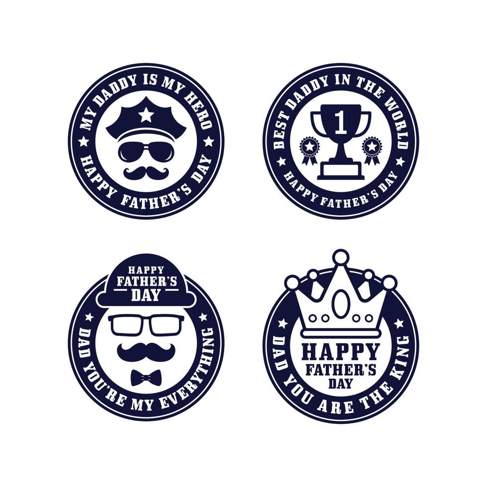 Fathers day badge stamps vector design collection