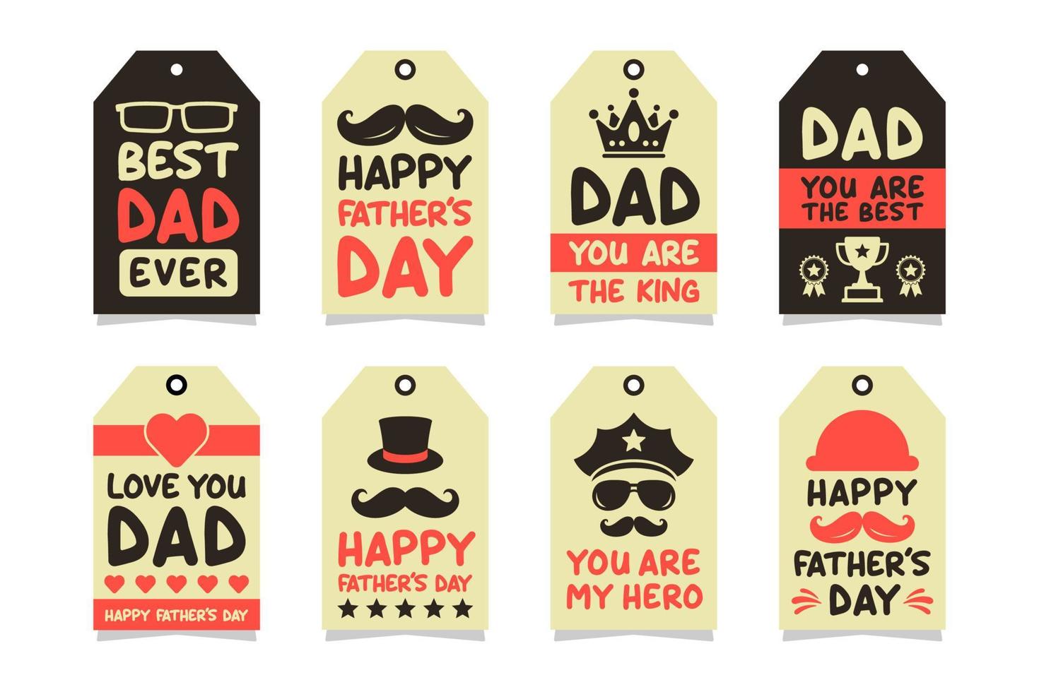 Fathers day badge label design collection vector