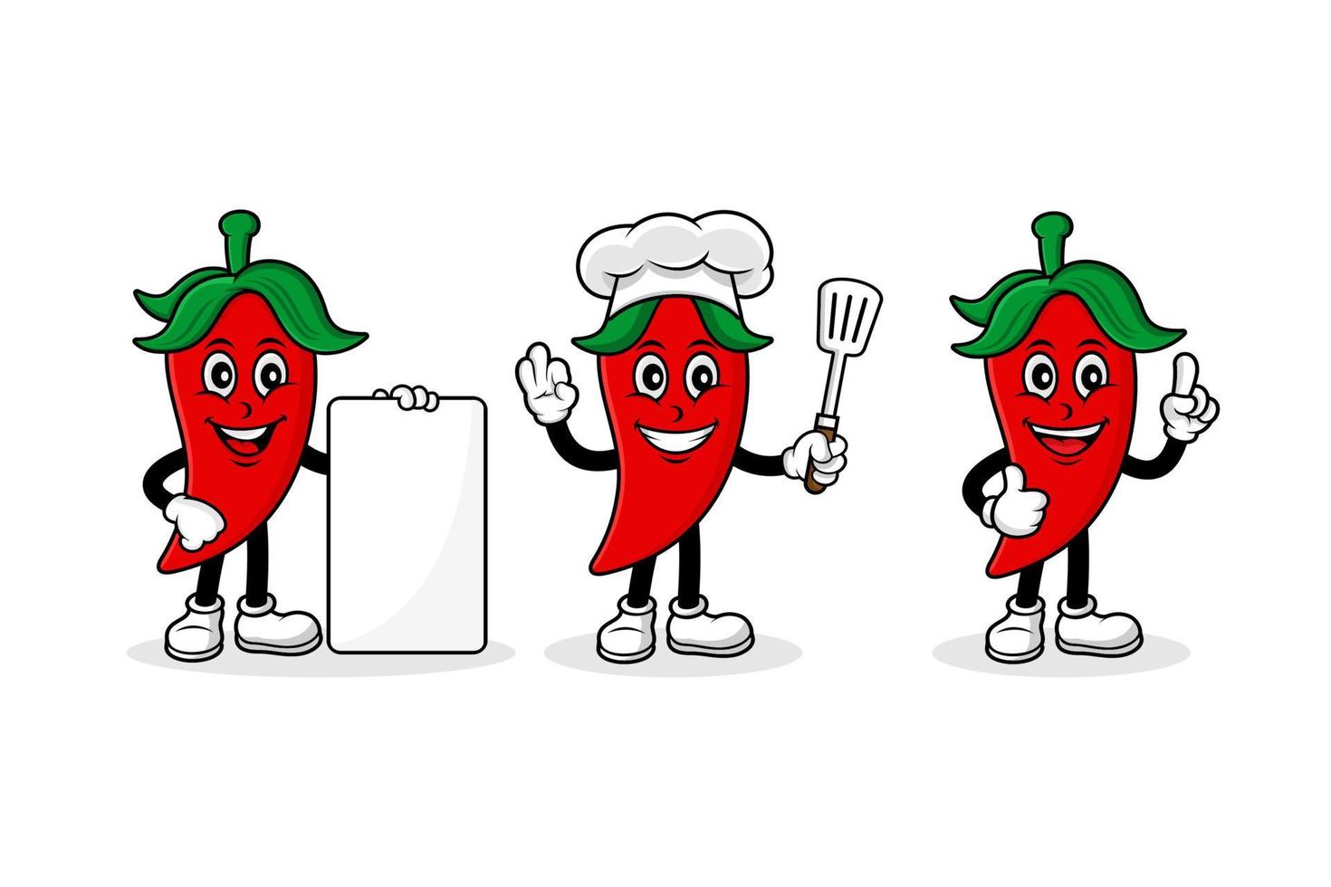 Chili mascot cartoon character vector design illustration collection