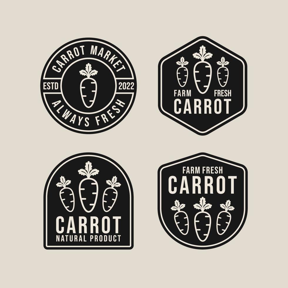 Carrot badge label logo design collection vector