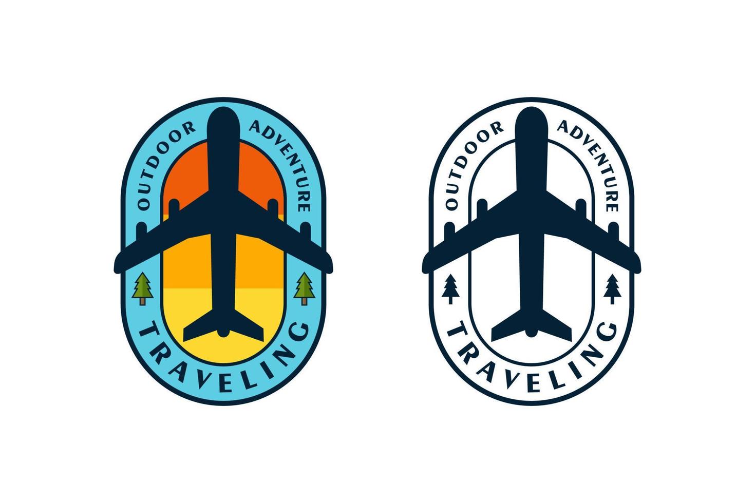 logotipo de diseño de vector de aventura al aire libre que viaja