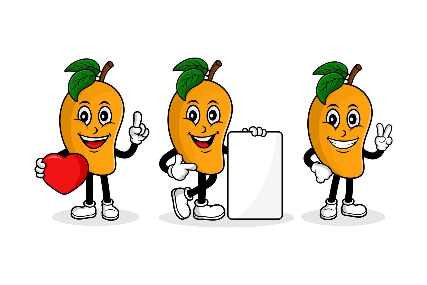 Mango mascot cartoon character vector design illustration collection