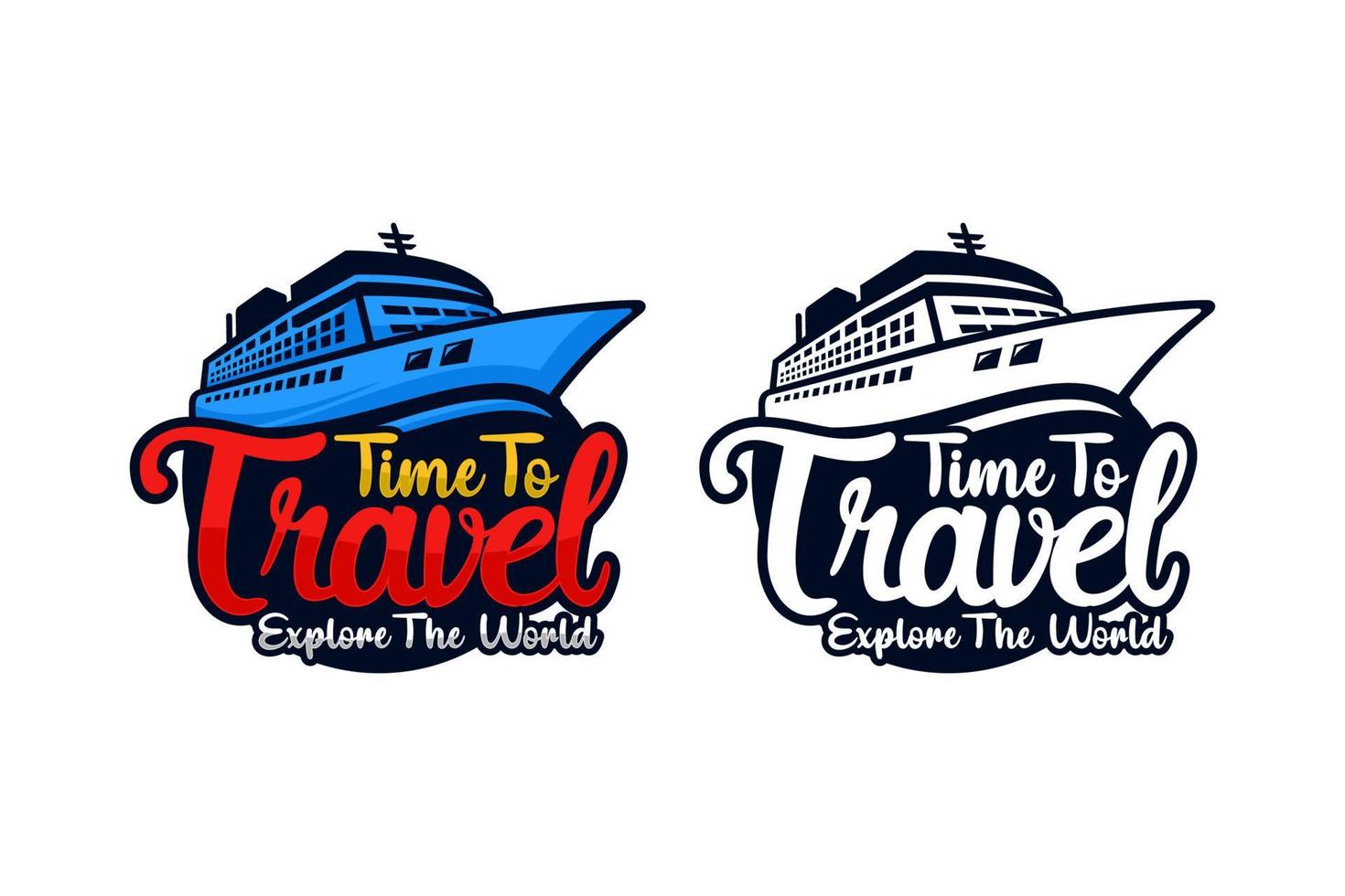 Time to travel explore the world vector design logo collection