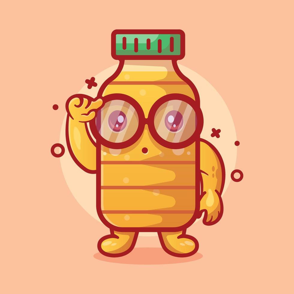 genio mascota de personaje de botella de aceite de cocina con expresión de pensamiento dibujos animados aislados en diseño de estilo plano vector