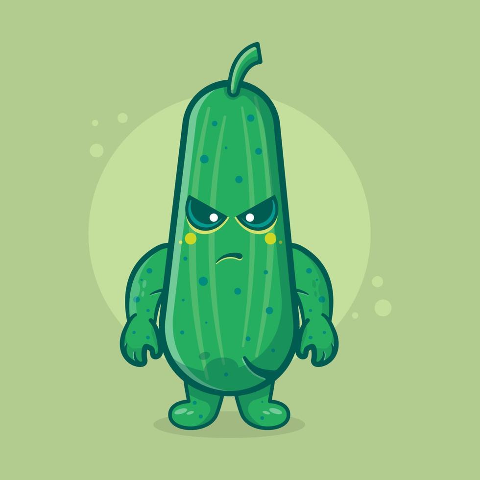 angry cucumber character mascot isolated cartoon in flat style design. great resource for icon,symbol, logo, sticker,banner. vector