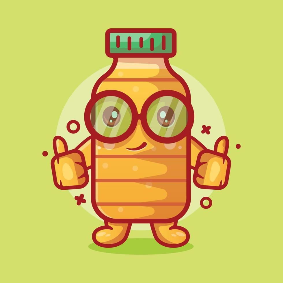 Linda mascota de personaje de botella de aceite de cocina con gesto de mano de pulgar dibujos animados aislados en diseño de estilo plano vector