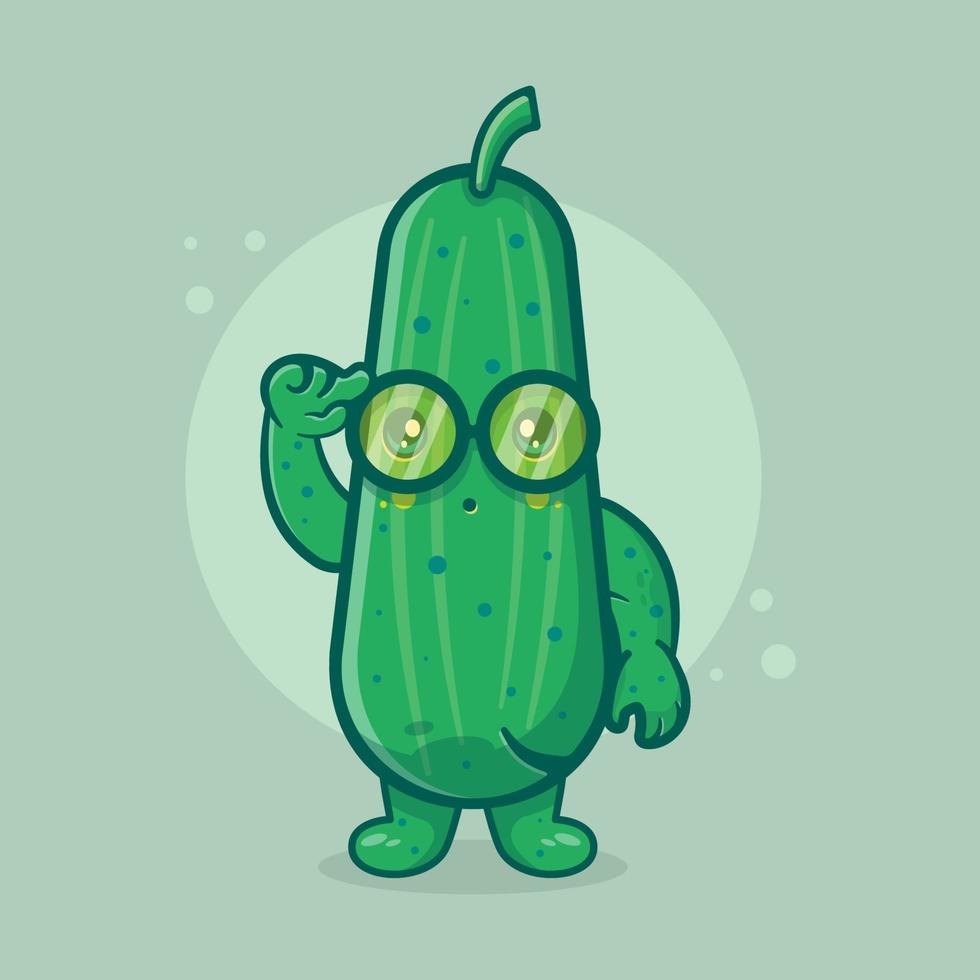 geek cucumber character mascot isolated cartoon in flat style design. great resource for icon,symbol, logo, sticker,banner. vector