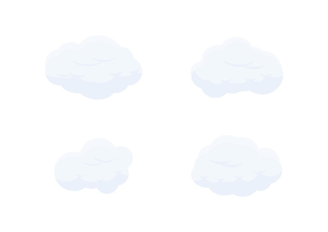 conjunto de vectores de nubes de dibujos animados aislados en fondo blanco