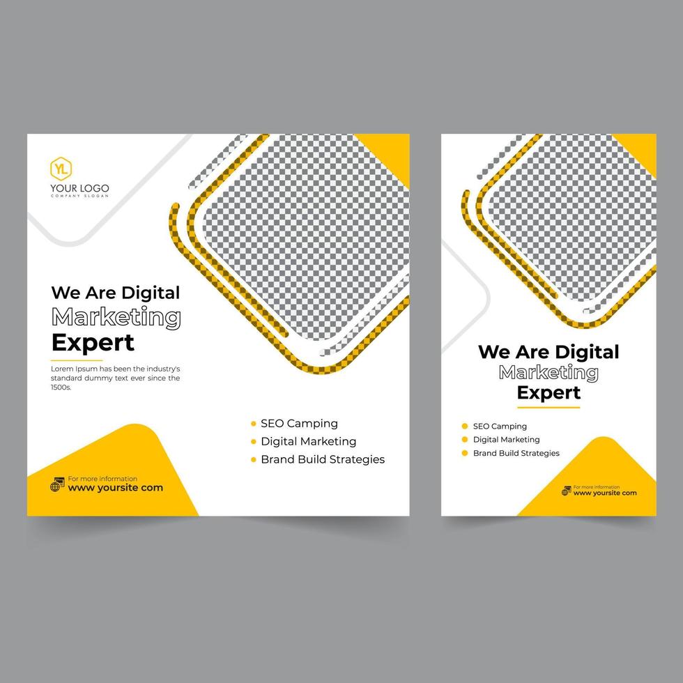Digital marketing social media post business webinar for social media story, business post or stories banner template geometric shape design for attractive abstract elements post background space vector