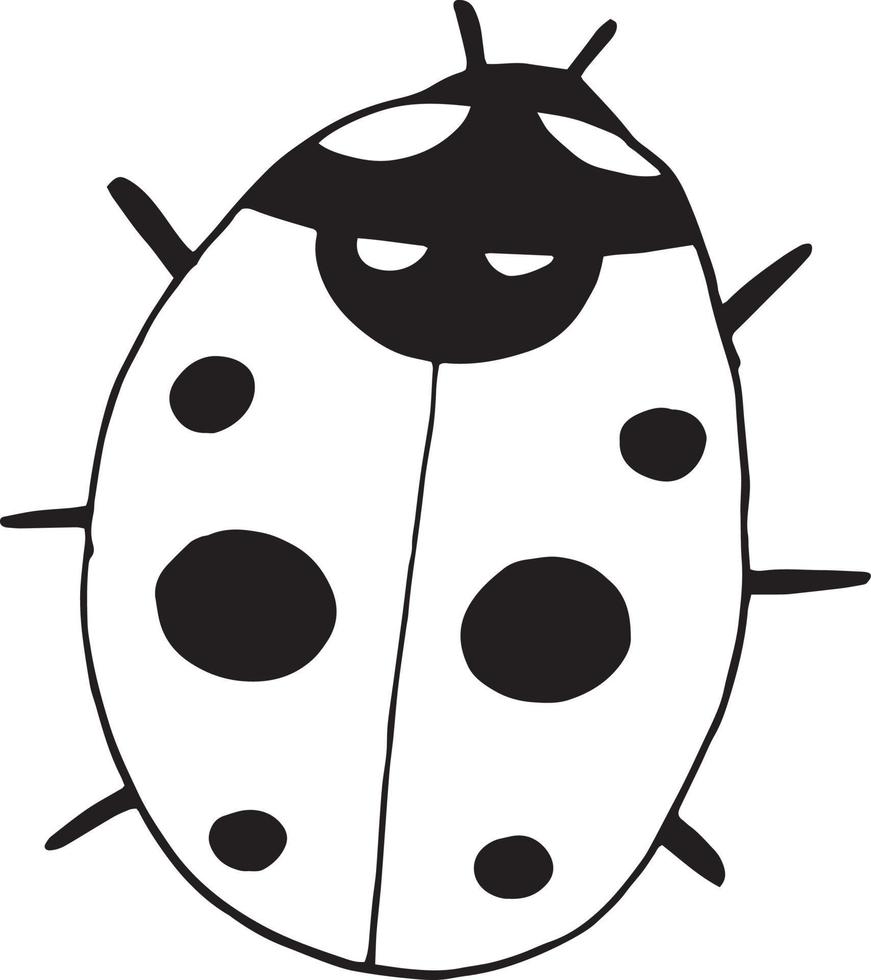 icono de mariquita. estilo de garabato dibujado a mano. , insecto de bosquejo monocromo de minimalismo vector