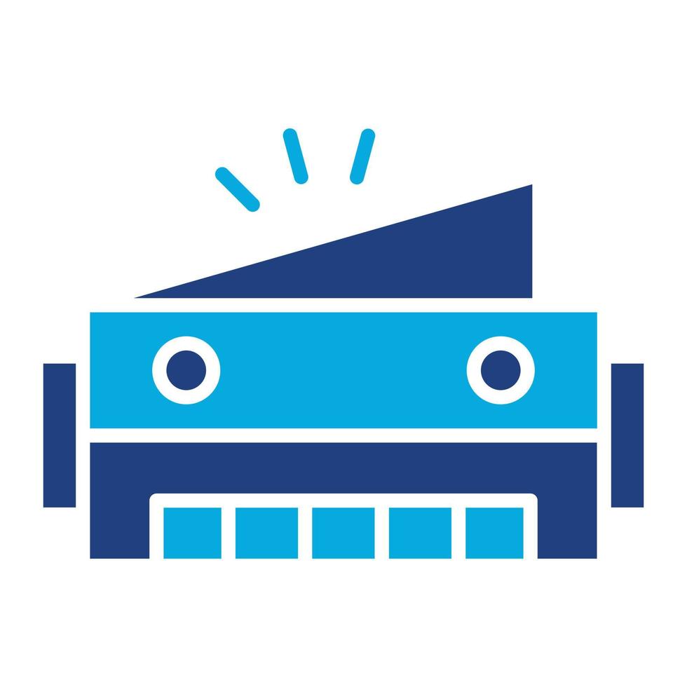 Harmonica Glyph Two Color Icon vector