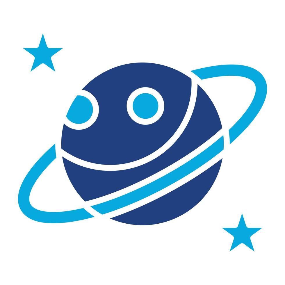 Saturn Glyph Two Color Icon vector