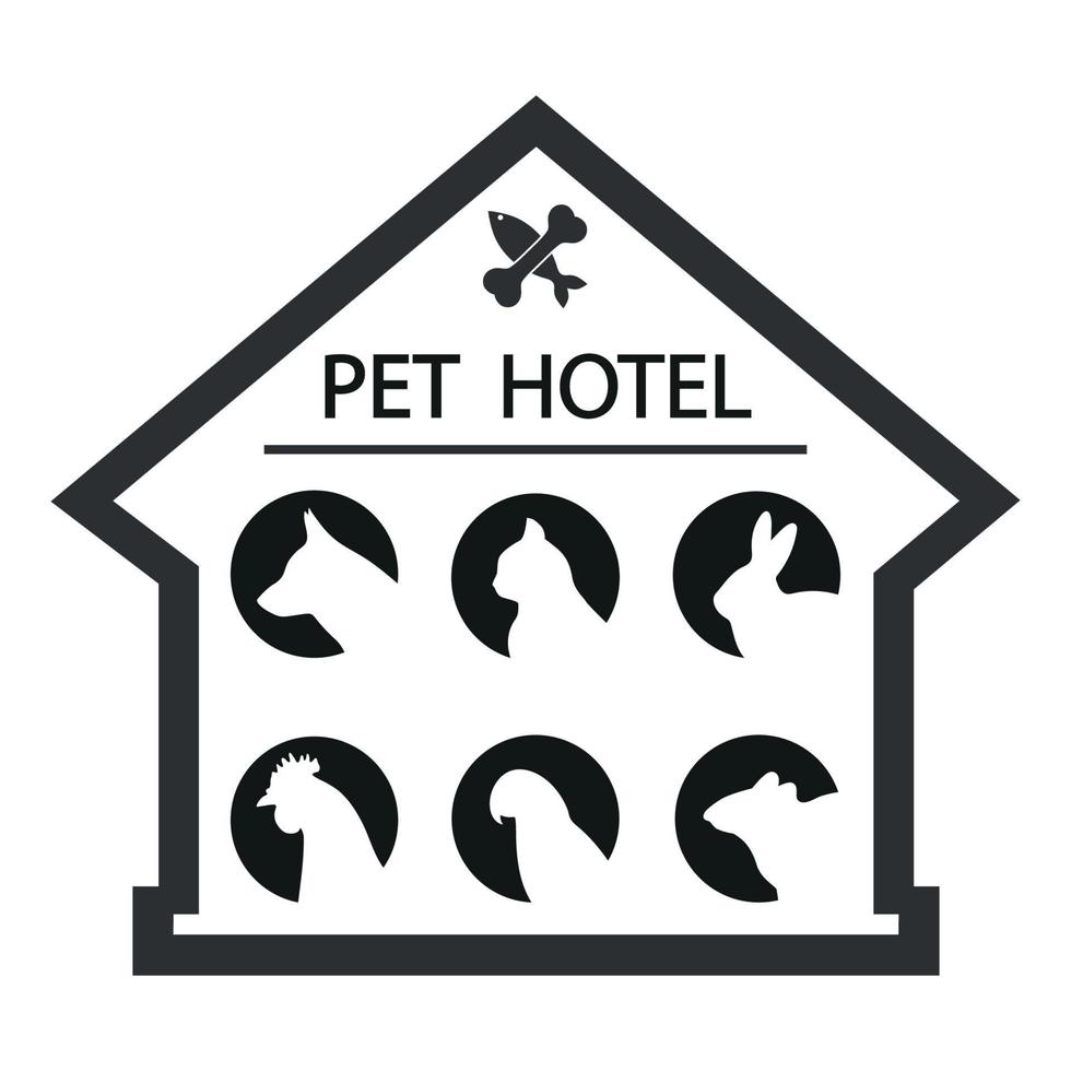 ilustración de hotel para mascotas vector