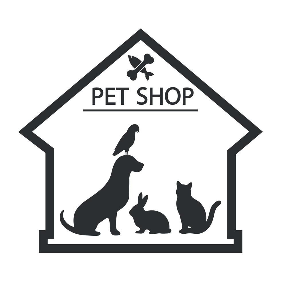 Pet shop logo illustration vector