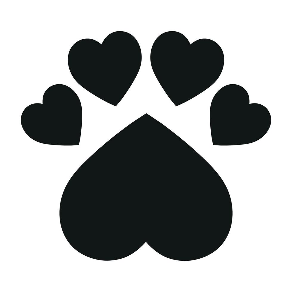 Heart shaped dog paw logo vector