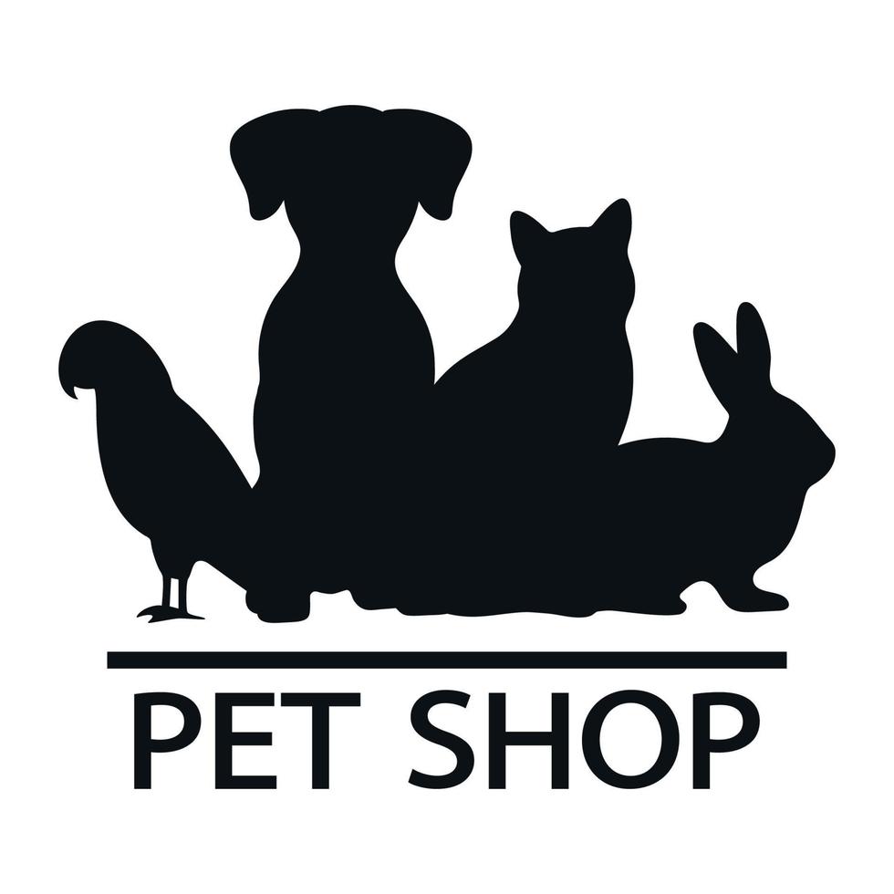 emblema de ilustración para tienda de mascotas, clínica veterinaria, refugio de animales vector