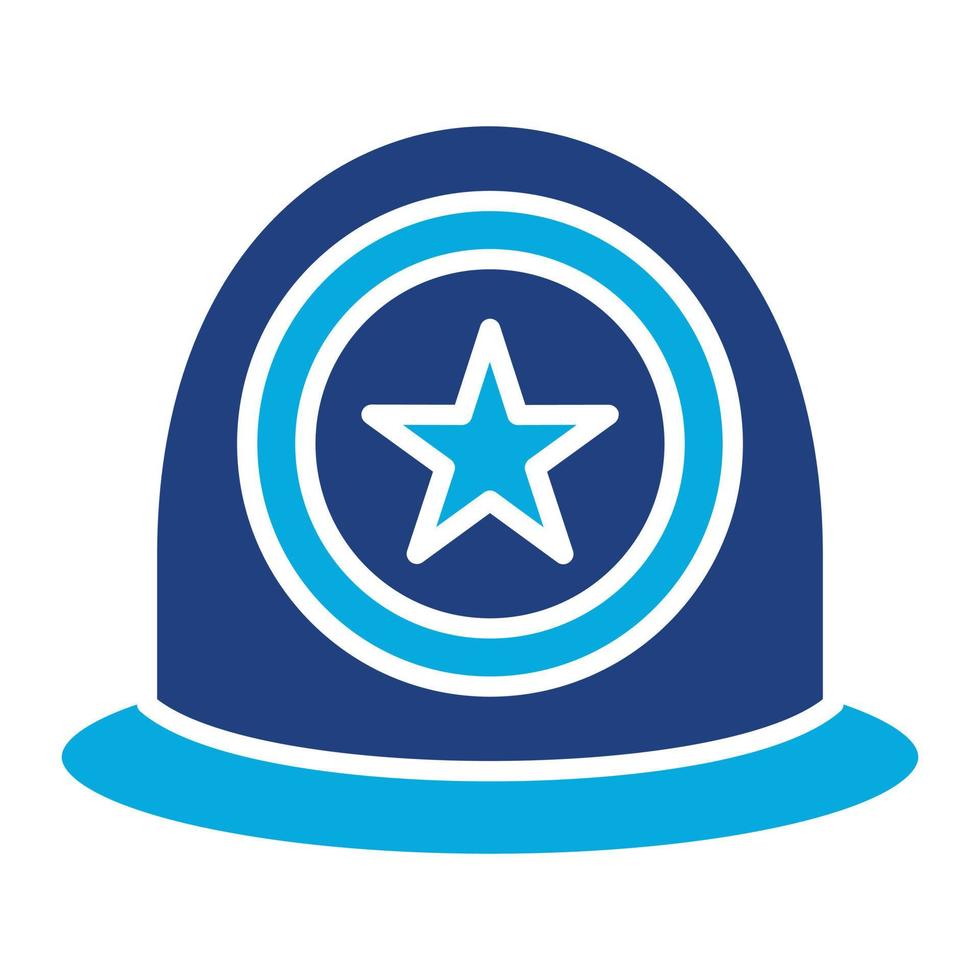 Police Helmet Glyph Two Color Icon vector