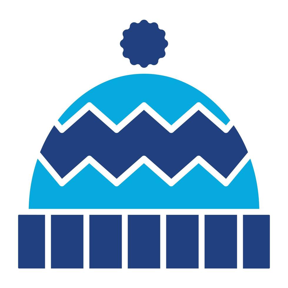 Winter Hat Glyph Two Color Icon vector