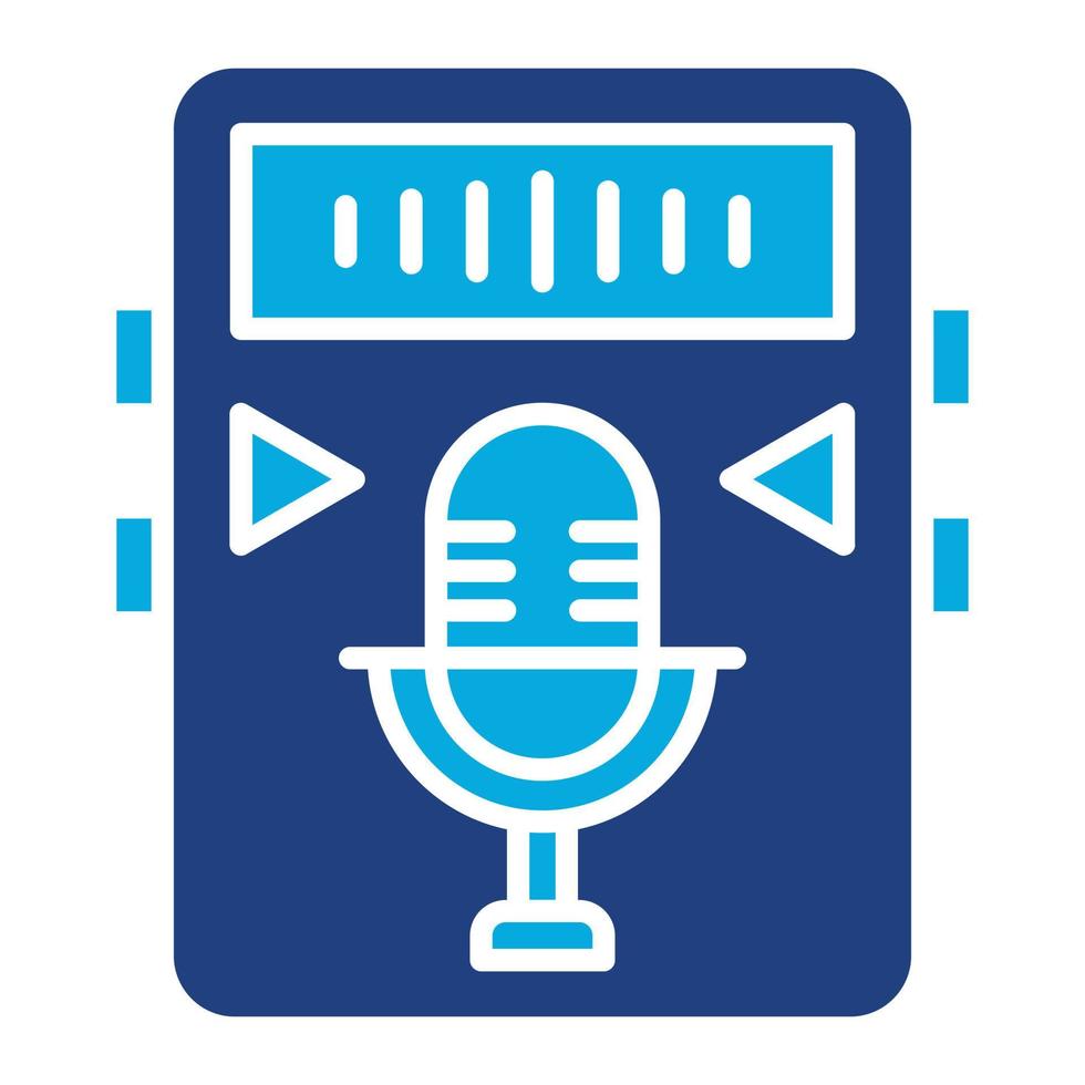 Voice Recorder Glyph Two Color Icon vector