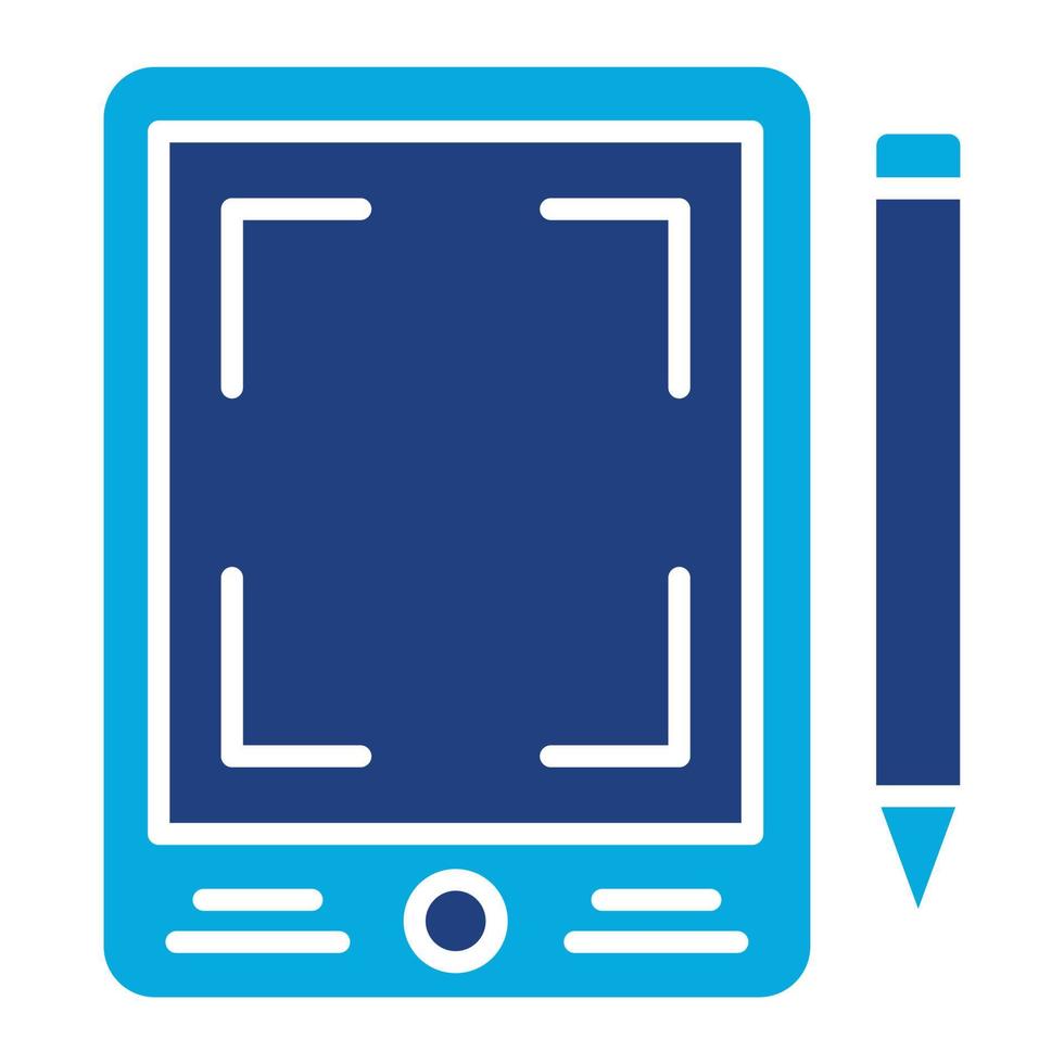 Pen Tablet Glyph Two Color Icon vector