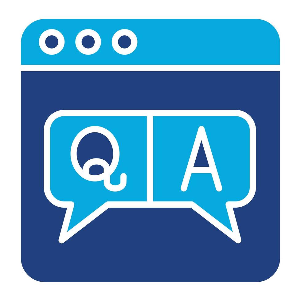 QA Glyph Two Color Icon vector