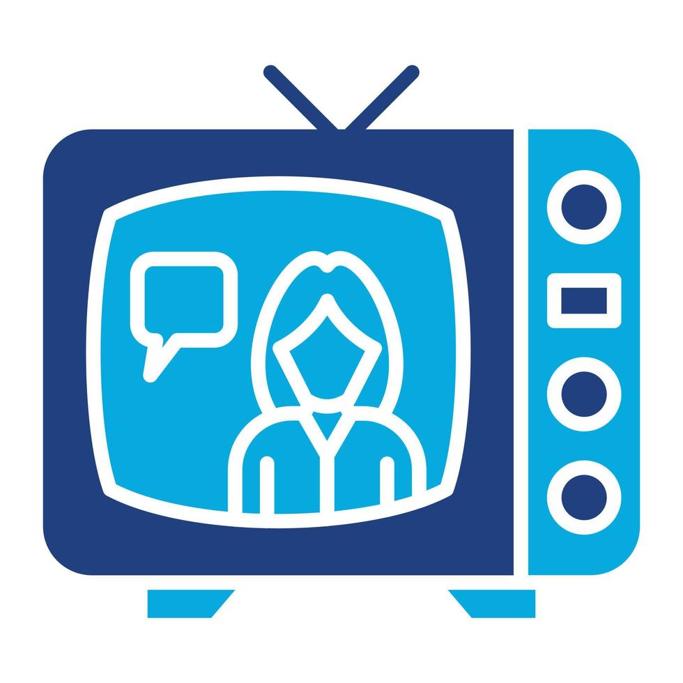 Talk Show Glyph Two Color Icon vector