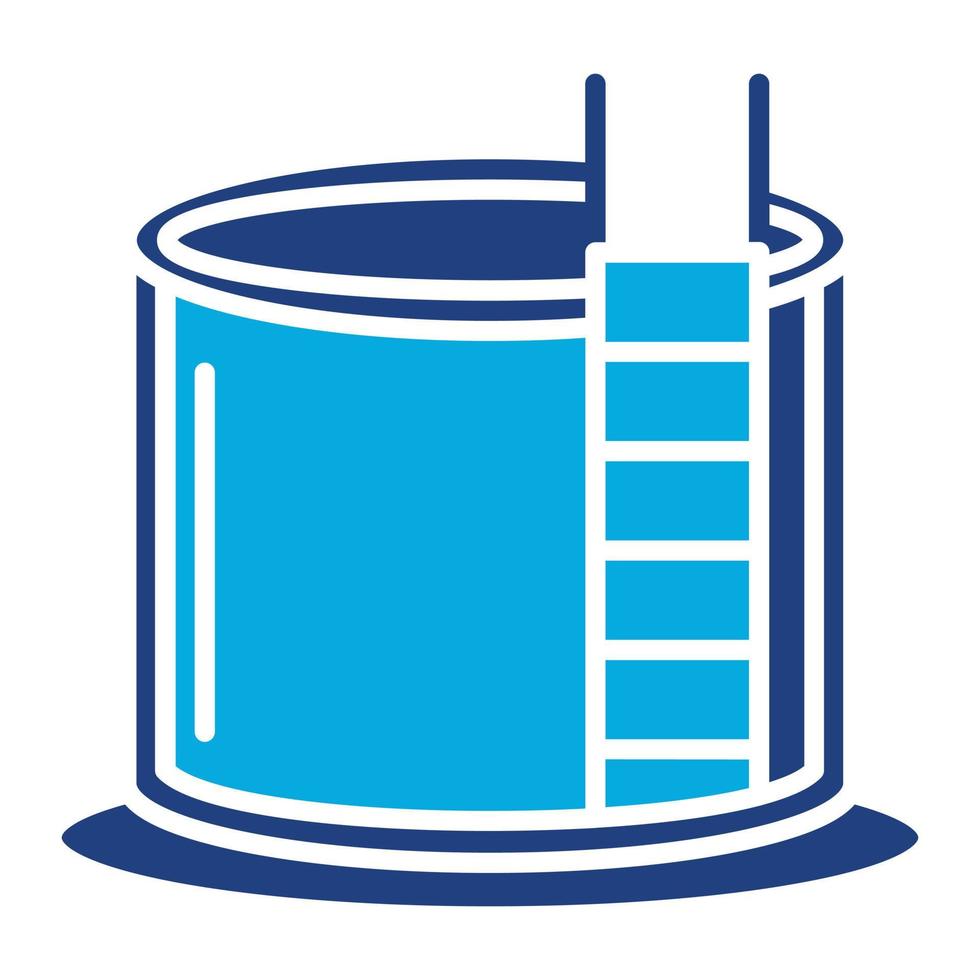 Water Tank Glyph Two Color Icon vector