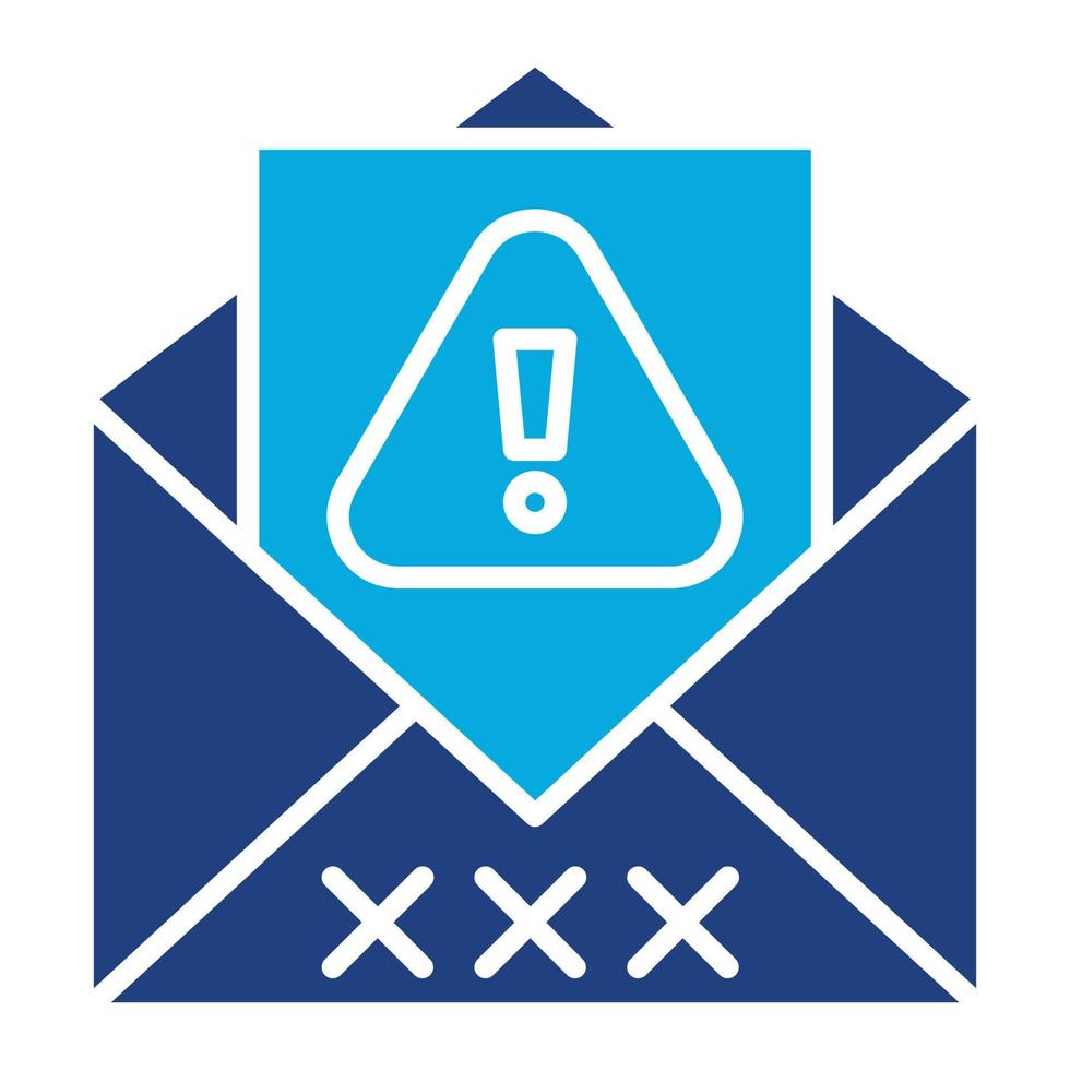 Spam Email Glyph Two Color Icon vector