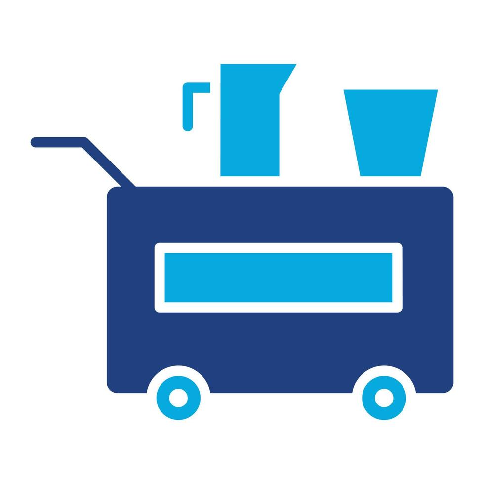 Airplane Food Trolley Glyph Two Color Icon vector